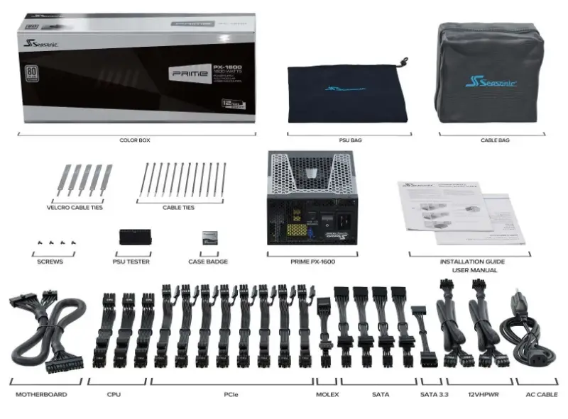 Picture of Seasonic PRIME PX-1600 1600W 80+ Platinum Fully Modular