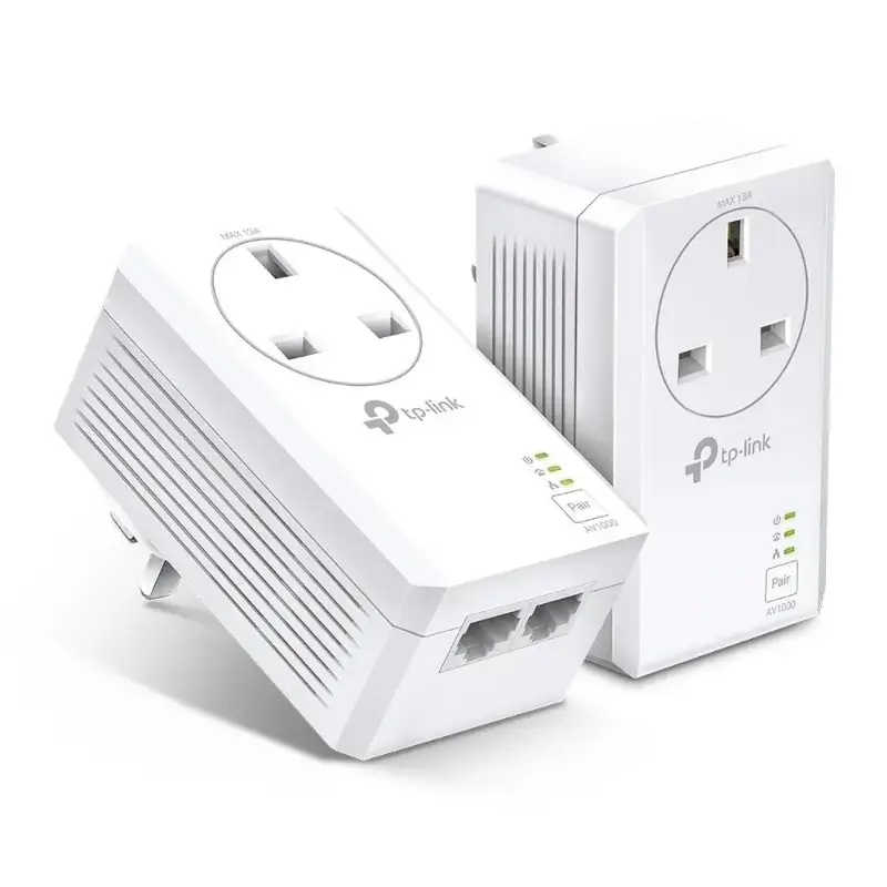 Picture of TP-Link TL-PA7027P KIT(UK) AV1000 2-Port Gigabit Passthrough Powerline Starter Kit