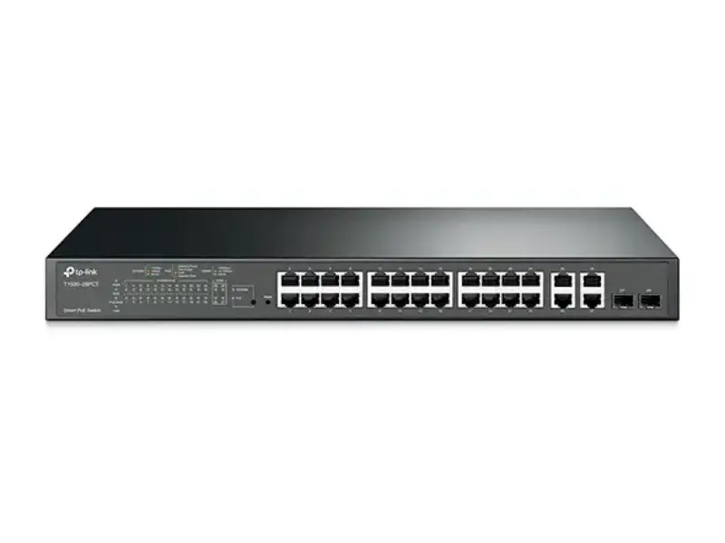Picture of TP-Link T1500-28PCT (TL-SL2428P) Jetstream 24-Port 10/100Mbps+ 4-port Gigabit Smart PoE+ Switch