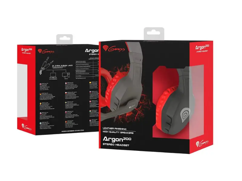 Picture of Genesis Argon 200 Gaming Headset Red with Microphone NSG-0900