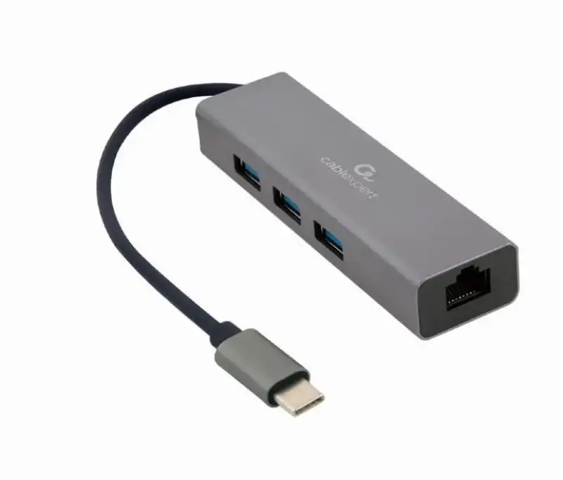 Picture of Gembird USB-C Gigabit network adapter with 3-port A-CMU3-LAN-01 Type C