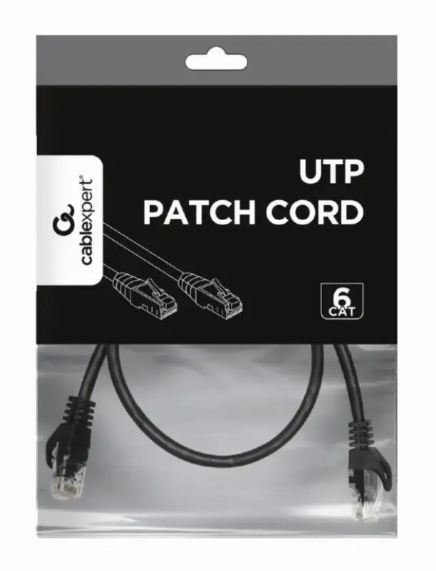 Picture of Gembird CAT6 UTP Patch cord 0.25m Black PP6U-0.25M/BK