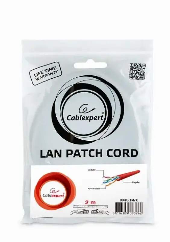 Picture of Gembird CAT6 UTP Patch cord 2m Red PP6U-2M/R