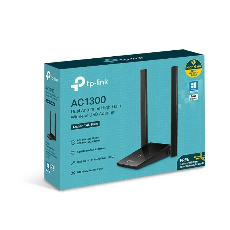 Picture of TP-Link Archer T4U Plus AC1300 Dual Antennas High-Gain Wireless USB Adapter