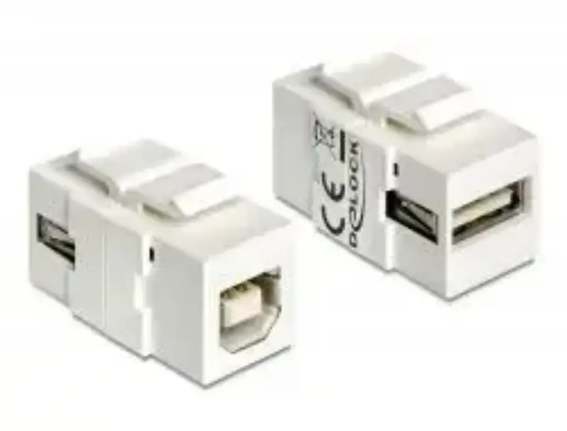 Picture of Delock 86320 Keystone USB 2.0 A female > USB 2.0 B female white
