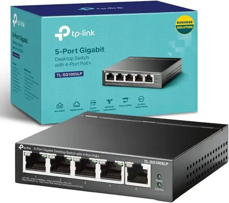 Picture of TP-Link TL-SG1005LP 5-Port Gigabit Desktop Switch with 4-Port PoE+