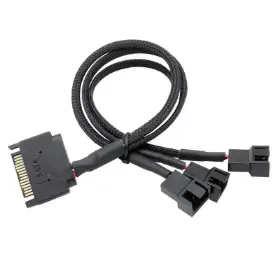 Picture of OEM Sleeved 27cm Cooler Cable SATA to 1Pin Fan with splitter Power Cable