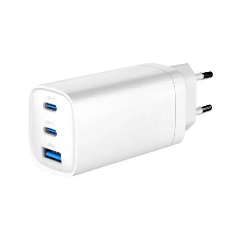 Picture of Gembird 3-port 65 W GaN USB PowerDelivery fast  charger, white TA-UC-PDQC65-01-W
