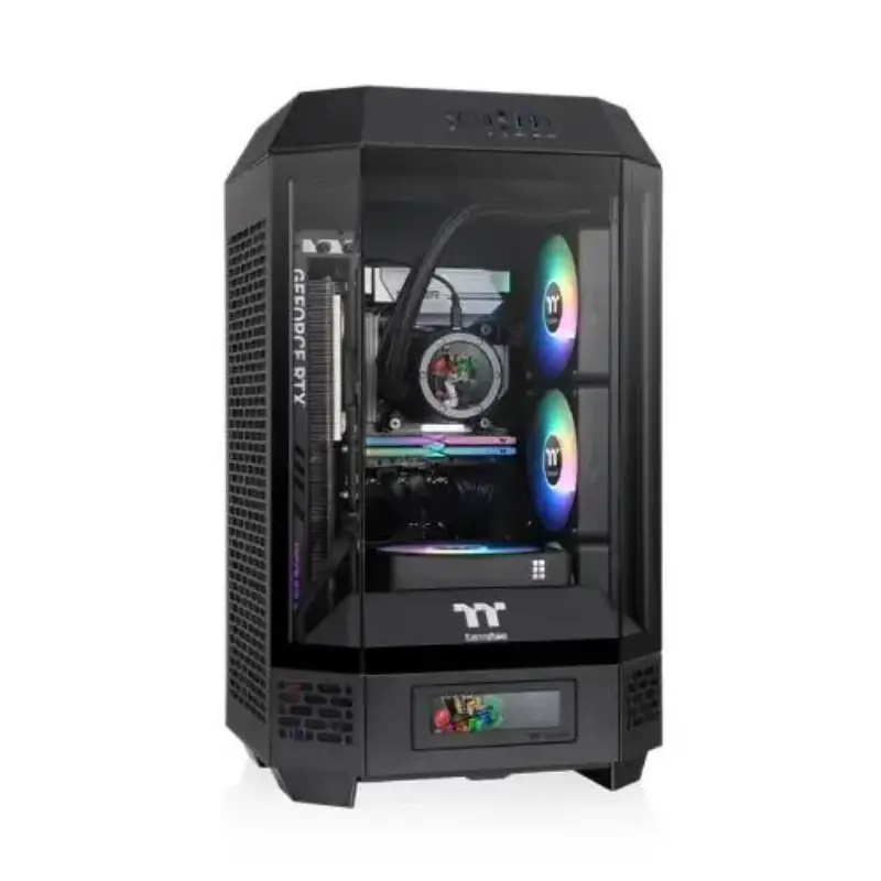Picture of Thermaltake The Tower 250/Black Fan*2/ColorBox/With Screen Metal Panel