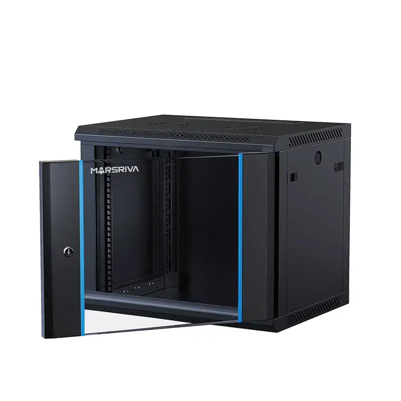 Picture of Marsriva Wall-mount Cabinet, Swing Frame,  600*(450+100)*6U 1x Shelf 1xFan