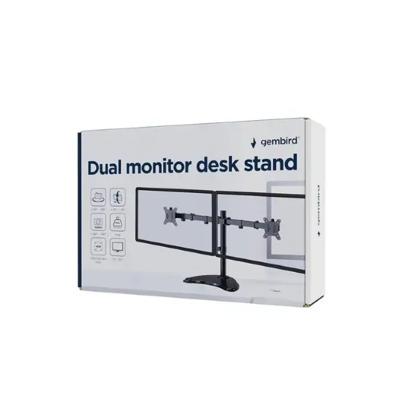 Picture of Gembird  Dual monitor desk stand  (rotate, tilt,swivel), 13”-32”   MS-D2ST-02