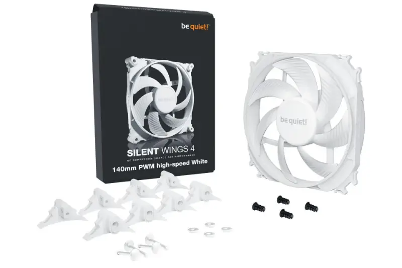 Picture of be quiet! Silent Wings 4 140 mm PWM High-Speed ​​ ​​White Fan, Optimized Fan Blades  Fluid Dynamic Bearing, BL117