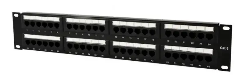 Picture of Gembird CAT.6 48 port patch panel with rear cable management  NPP-C648CM-001