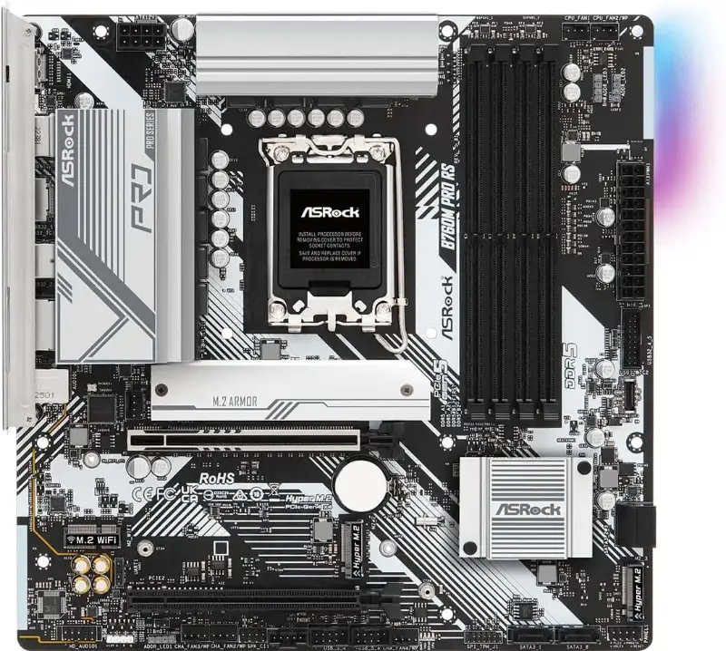 Picture of ASRock B760M Pro RS Intel S1700 DDR5 PCIe  PCIe 4.0 3x M.2 2.5GbE Full ATX Motherboard