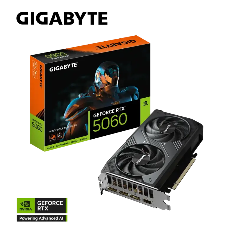 Picture of Gigabyte GeForce RTX™ 5060 WINDFORCE MAX OC 8G GV-N5060WF2MAX OC-8GD 1.0 Graphics Card