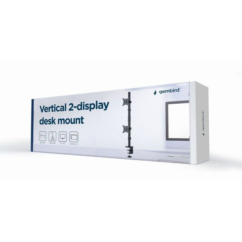 Picture of Gembird Adjustable 2-display vertical desk mount,  17”-32” MA-D2-02