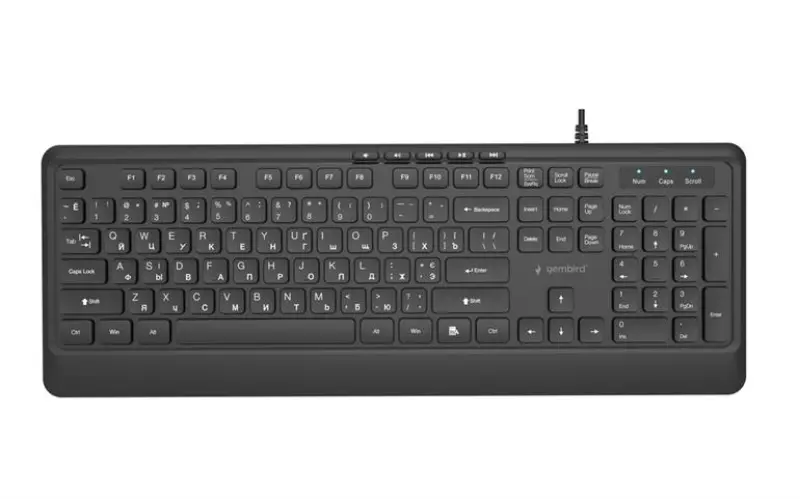 Picture of Gembird  Slim wired multimedia keyboard black Maltese Layout  KB-MCH-05-MLT