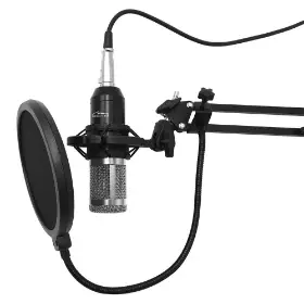 Picture of Mediatech Studio & Streaming Condenser Microphone (silver mesh) set for studio recording and streaming MT397S