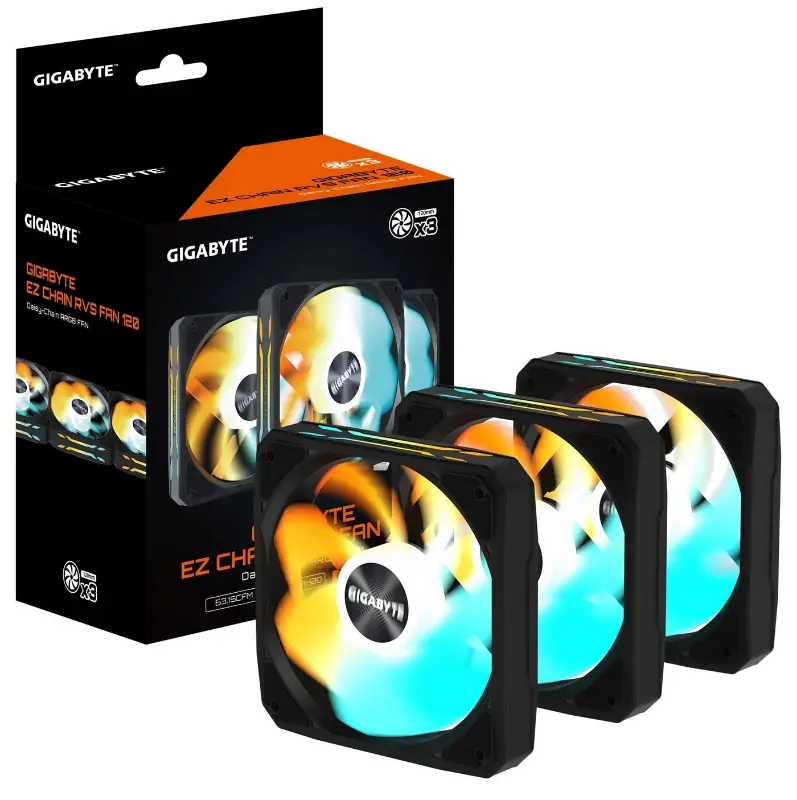 Picture of Gigabyte EZ Chain RVS Fan 120 – 3 Pack (Black) 28400-GB123R-1CGH