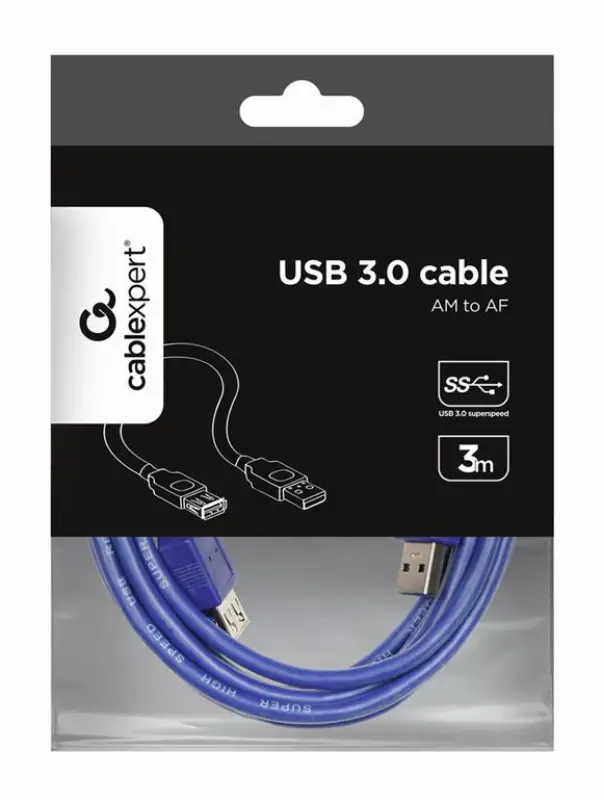Picture of Gembird USB 3.0 Extension Cable CCP-USB3-AMAF-10 USB-A Male to Female 3m Blue